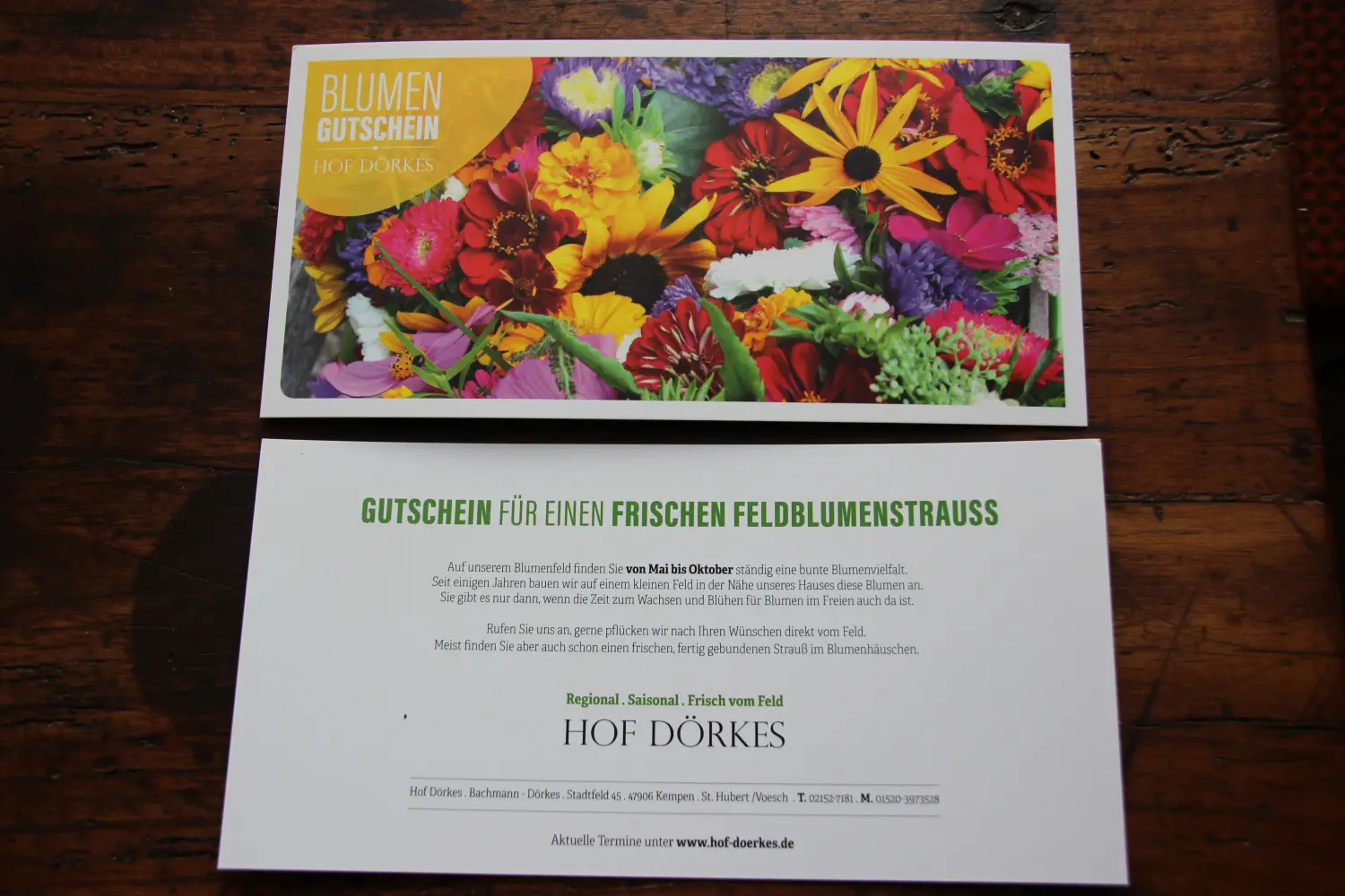 HOF DÖRKES - Blumengutschein