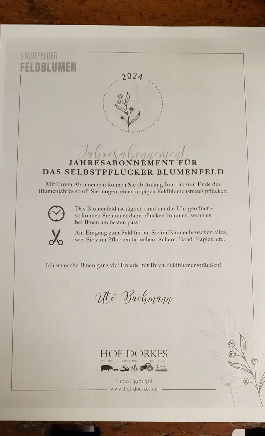 HOF DÖRKES - Jahresabo